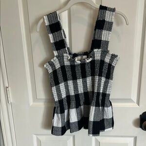LOFT Black and White Plaid Women's Blouse